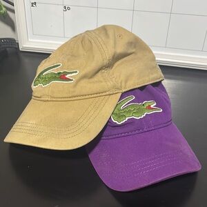 Lacoste Beige and Violet Caps